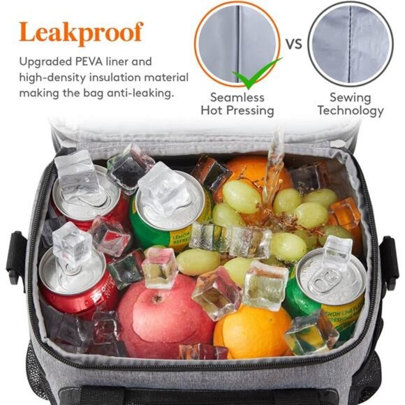Lunch Box for Men Women Double Deck Lunch Bag, Large Insulated Soft Cooler Bag - Picture 4 of 7